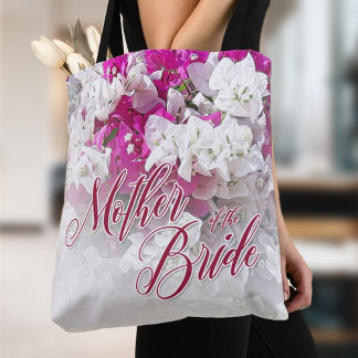 Mother Of The Bride Gift Tote Bag in Pink & White