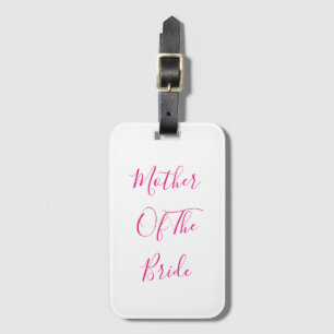 Mother Of The Bride Gift Wedding Favour Pink White Luggage Tag