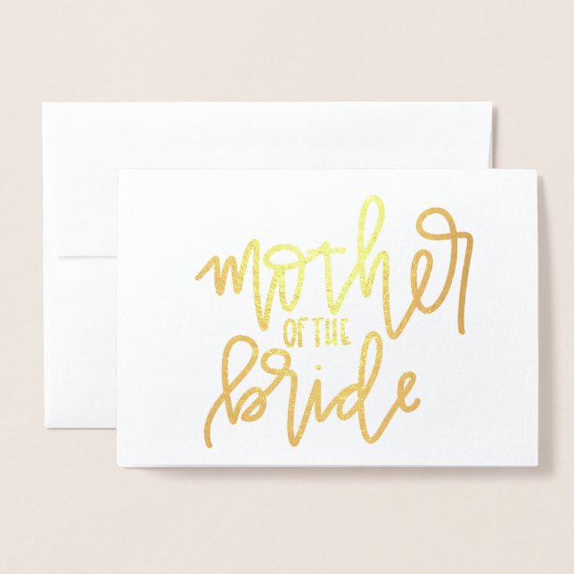 Mother of the Bride Gold Foil Calligraphy Card (Front With Envelope)