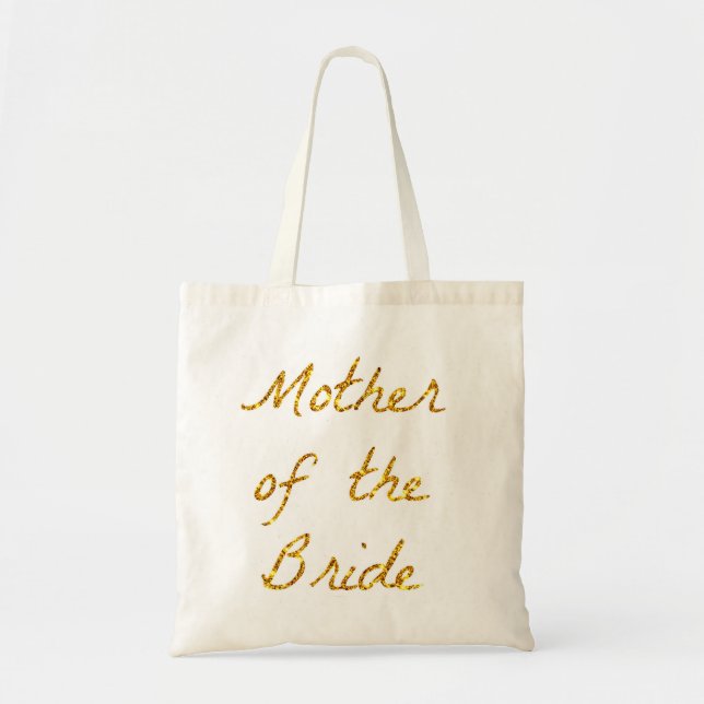 Mother of the Bride Gold Glitter Tote (Front)