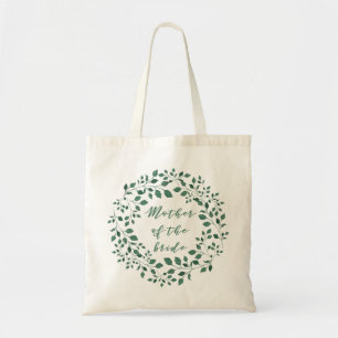 Mother of the Bride   Green Leaves Wreath Tote Bag