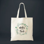Mother Of The Bride Greenery Wedding Tote<br><div class="desc">Modern mother of the bride gift tote with botanical greenery. Wedding party gift.</div>