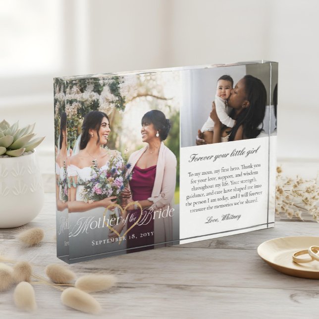 Mother of the Bride Heart Wedding Then & Now Photo Block (Mother of the Bride Heart Wedding Then & Now Photo)