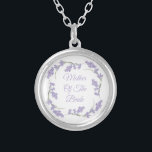 Mother of the Bride Lavender Floral Wreath  Silver Plated Necklace<br><div class="desc">Mother of the Bride Lavender Floral Wreath Silver plated necklace</div>