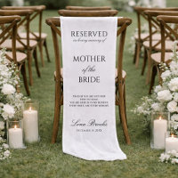 Mother Of The Bride Linen Wedding Memorial Banner