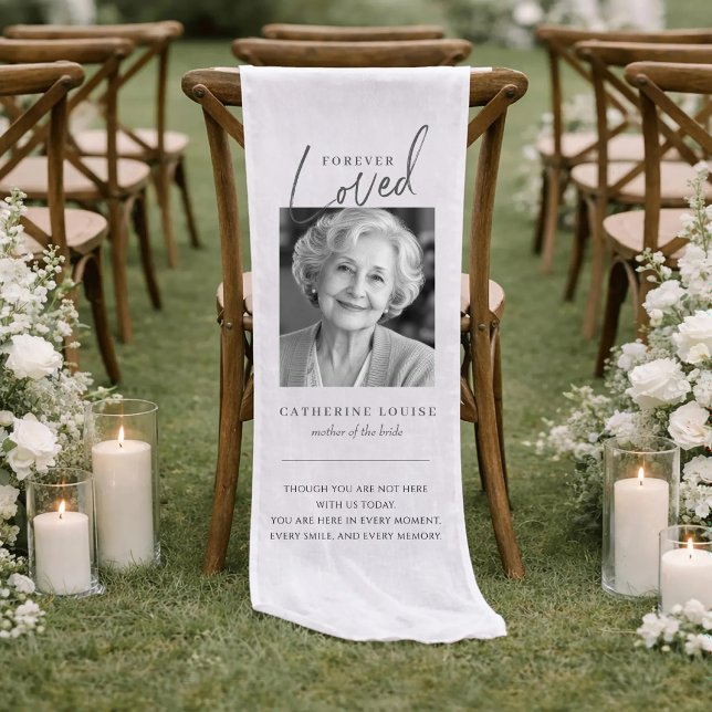 Mother Of The Bride Memorial Forever Loved Script Short Table Runner (Creator Uploaded)