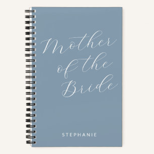 Mother of the Bride Minimalist Personalised Blue Notebook