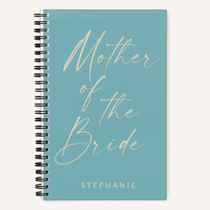 Mother of the Bride Minimalist Personalised Teal  Notebook