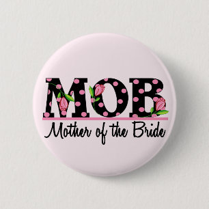Mother of the Bride (MOD) Tulip Lettering 6 Cm Round Badge