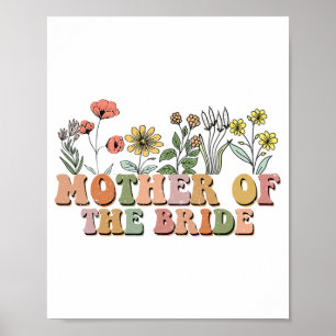Mother Of The Bride Mum Retro Bachelorette Party W Poster