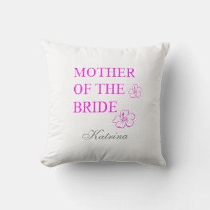 Mother Of The Bride Name Monogram Weddings Floral Cushion