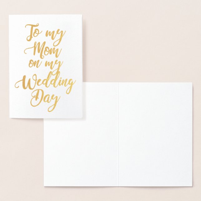 Mother of the Bride or Groom Wedding Thank You Foil Card (Display)