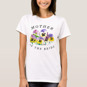 Mother of the Bride Pansies Floral Vintage Wedding T-Shirt