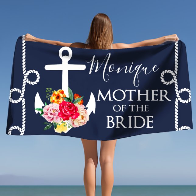 Mother of the Bride Personalised Wedding Beach  Towel (Mother of the Bride Personalized Wedding Beach Beach Towel)