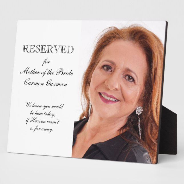 Mother of the Bride Photo Memorial Chair Wedding Plaque (Side)