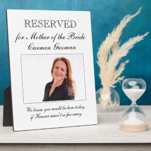 Mother of the Bride Photo Memorial Chair Wedding Plaque