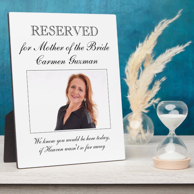 Mother of the Bride Photo Memorial Chair Wedding Plaque (Side)