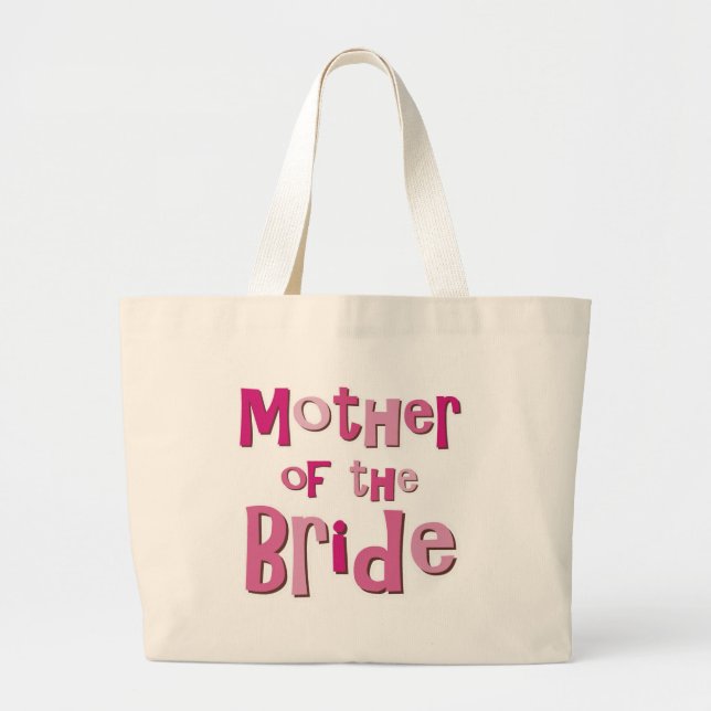 Mother of the Bride Pink Brown Large Tote Bag (Front)