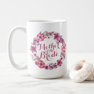 Mother of the Bride Pink Floral Wedding Mug