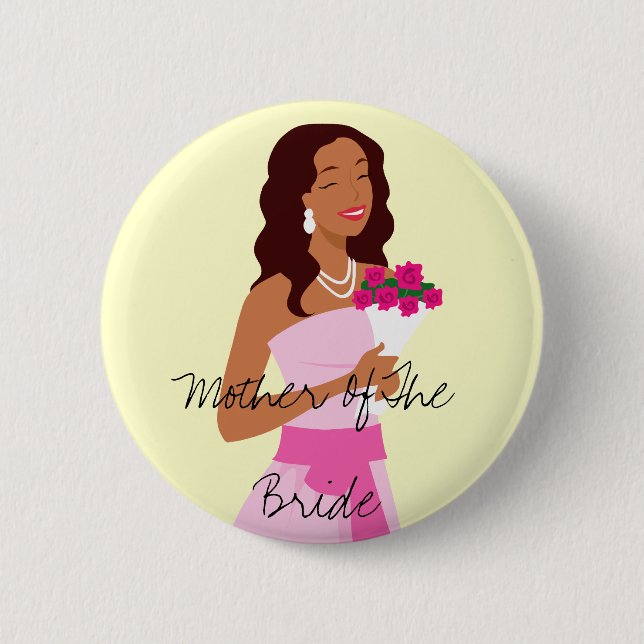 Mother Of The Bride Pink Wedding Gown Button (Front)