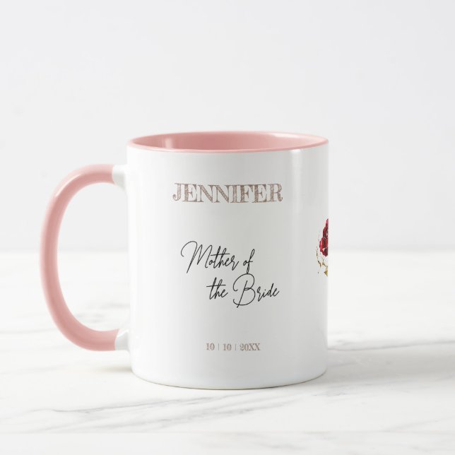 Mother of the Bride Red Rose Bud Mug (Left)