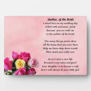 Mother of the Bride - Roses Plaque