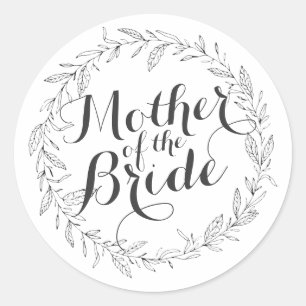 Mother of the Bride Simple Floral Wedding Sticker
