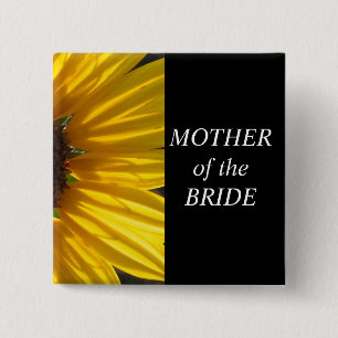 Mother Of The Bride Sunflower Wedding Button