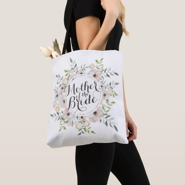 Mother of the Bride Watercolor Tote Bag (Close Up)