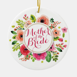 Mother of the Bride Watercolor Wedding Ornament