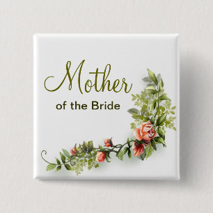 mother of the bride wedding button