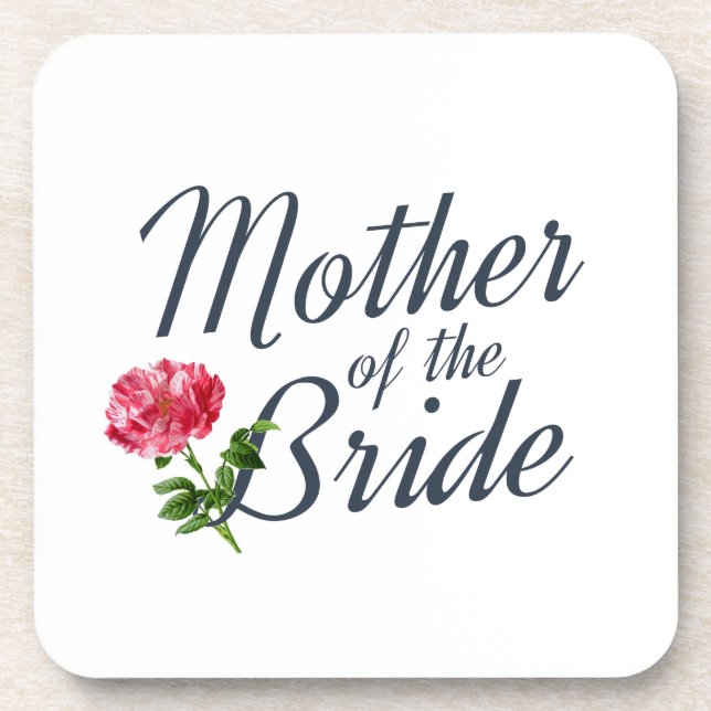 Mother of the Bride Wedding Calligraphy | Coaster (Front)