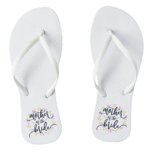 Mother of the Bride Wedding Calligraphy Flip Flops
