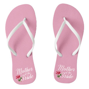 Mother of the Bride Wedding Calligraphy Flip Flops