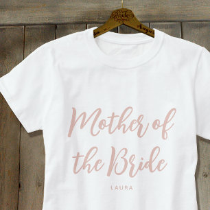 Mother of the Bride Wedding Dusty Pink White T-Shirt