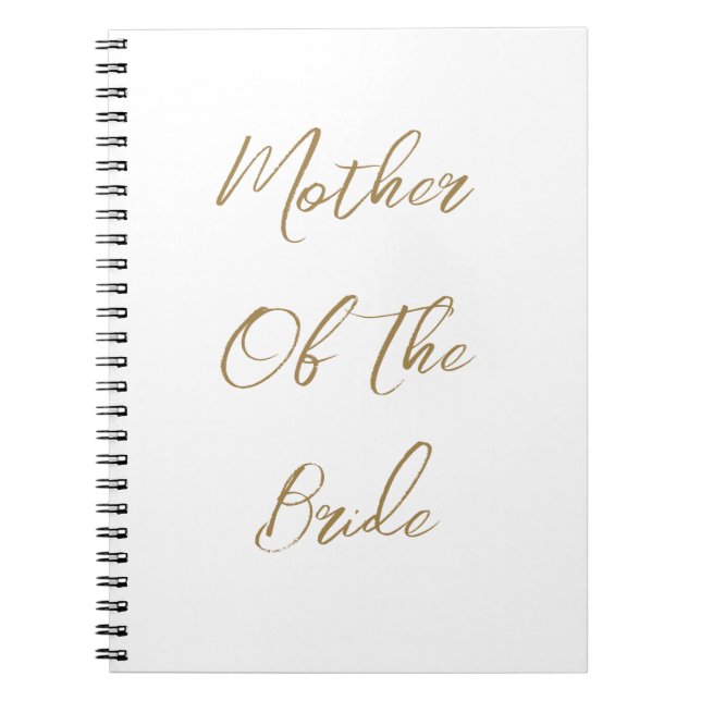 Mother Of The Bride Wedding Gift Favour Gold Scrip Notebook (Front)