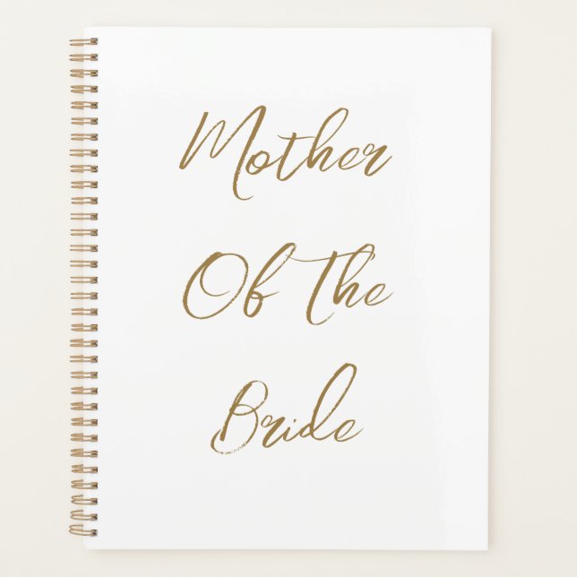Mother Of The Bride Wedding Gift Favour Gold Scrip Planner (Front)