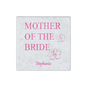 Mother Of The Bride Wedding Gift Pink Floral Stone Magnet