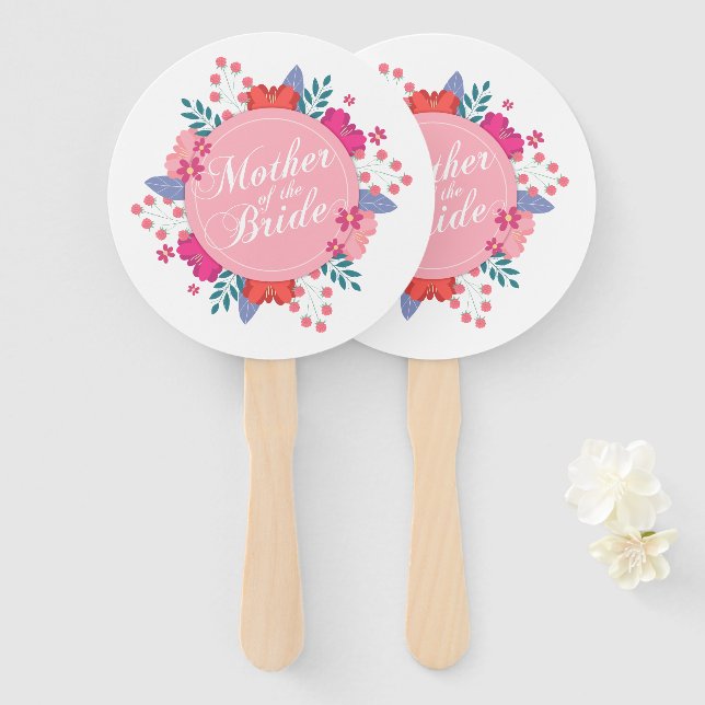 Mother of the Bride Wedding | Hand Fan (Front and Back)