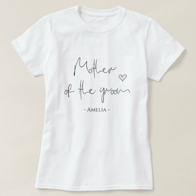 Mother of the Bride | wedding party and Heart  T-Shirt (Design Front)