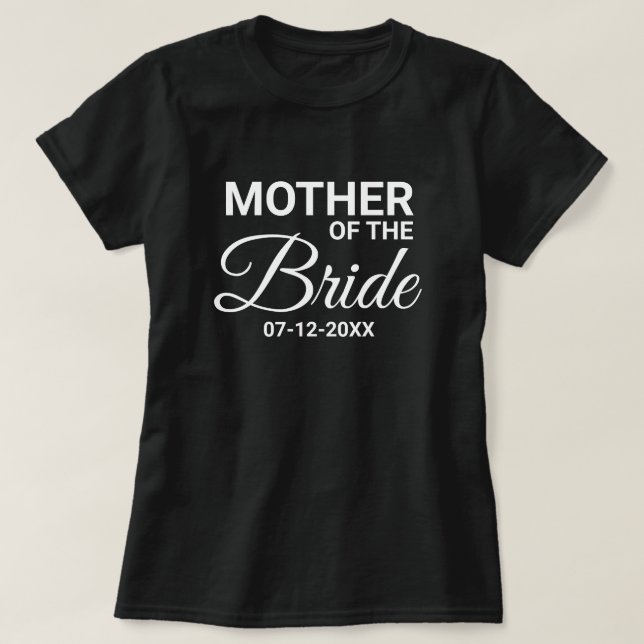 Mother of the Bride Wedding Party Matching Family T-Shirt (Design Front)