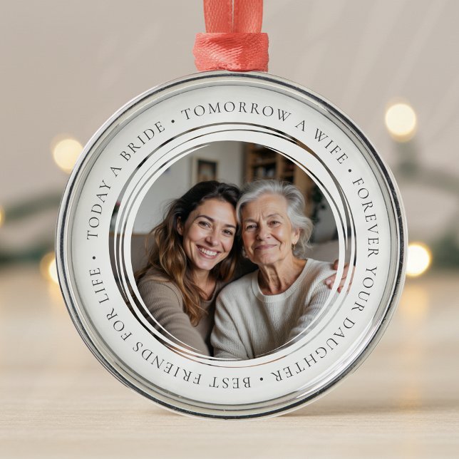 Mother of the Bride Wedding Photo Keepsake Metal Ornament (Creator Uploaded)