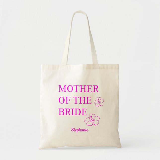 Mother Of The Bride Wedding Pink Purple Floral Tote Bag (Front)
