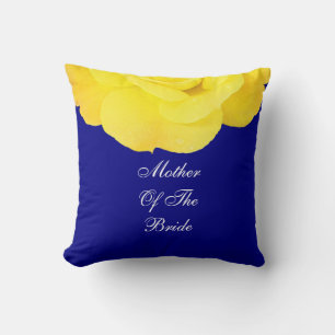 Mother Of The Bride Yellow Blue Wedding Floral Cushion
