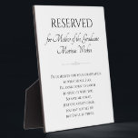 Mother of the Graduate Save Me A Seat Memorial Plaque<br><div class="desc">This elegant graduation memorial plaque,  with it's touching "I'm in Heaven" poem,  is a beautiful way to remember and pay tribute to the mother of the graduate by placing this on the chair she would have sat in during the ceremony and/or the grad party.</div>