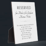 Mother of the Graduate Save Me A Seat Memorial Plaque<br><div class="desc">This elegant graduation memorial plaque,  with it's touching "I'm in Heaven" poem,  is a beautiful way to remember and pay tribute to the mother of the graduate by placing this on the chair she would have sat in during the ceremony and/or the grad party.</div>