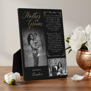 Mother of the Groom Black Photos Wedding Keepsake Plaque
