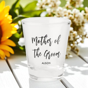 Mother of the Groom Black White Wedding  Shot Glass