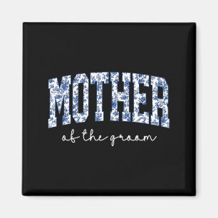 Mother of The Groom Blue Floral Toile Matching Magnet