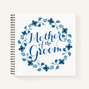 Mother of the Groom Blue Floral Wedding Notebook